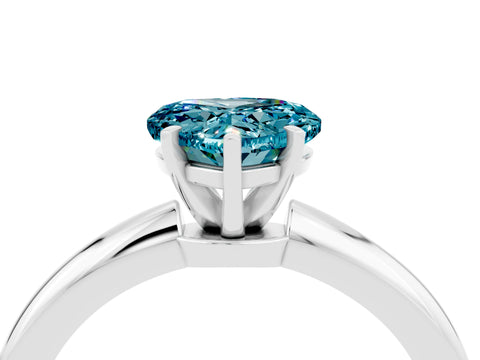 White gold Heart Cut Blue Topaz Solitaire Ring with Six-Prong Setting and Classic Band_16