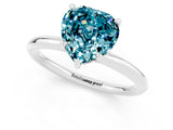 White gold Heart Cut Blue Topaz Solitaire Ring with Thin Band and Four-Prong Setting_1