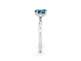 White gold Heart Cut Blue Topaz Solitaire Ring with Thin Band and Four-Prong Setting_2