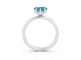 White gold Heart Cut Blue Topaz Solitaire Ring with Thin Band and Four-Prong Setting_3