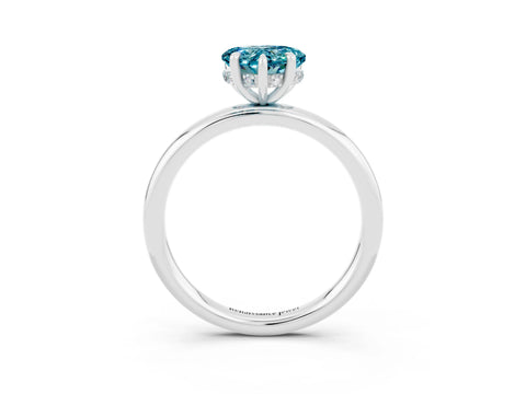 White gold Heart Cut Blue Topaz Solitaire Ring with Thin Band and Four-Prong Setting_3