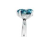 White gold Heart Cut Blue Topaz Solitaire Ring with Thin Band and Four-Prong Setting_5