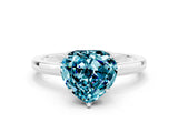 White gold Heart Cut Blue Topaz Solitaire Ring with Thin Band and Prong Setting_12