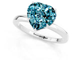 White gold Heart Cut Blue Topaz Solitaire Ring with Thin Band and Prong Setting_13