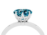 White gold Heart Cut Blue Topaz Solitaire Ring with Thin Band and Prong Setting_16