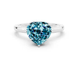 White gold Heart Cut Blue Topaz Solitaire Ring with Thin Band and Prong Setting_36