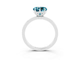 White gold Heart Cut Blue Topaz Solitaire Ring with Thin Band and Prong Setting_39