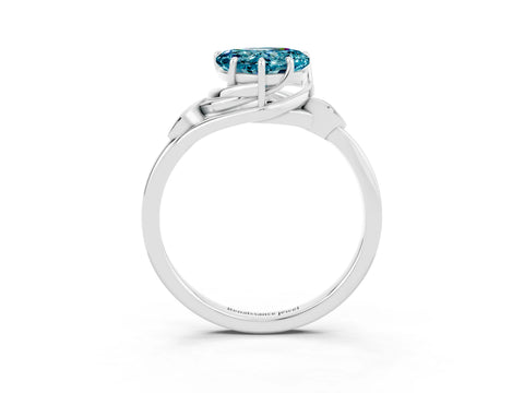 White gold Heart Cut Blue Topaz Solitaire Ring with Twist Band and Four-Prong Setting_39