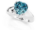 White gold Heart Cut Blue Topaz Solitaire Ring with Wide Band and Prong Setting_1