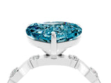 White gold Heart Cut Blue Topaz Solitaire Twisted Band with Round  Accents and Prong Setting_16