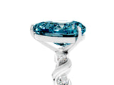 White gold Heart Cut Blue Topaz Solitaire Twisted Band with Round  Accents and Prong Setting_17
