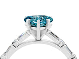 White gold Heart Cut Blue Topaz Solitaire with Side Baguettes and Channel Set Band_4