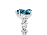 White gold Heart Cut Blue Topaz Solitaire with Side Stones, Pave Band, Four-Prong Setting_41