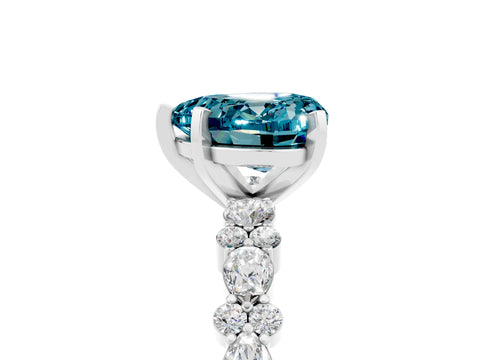 White gold Heart Cut Blue Topaz Solitaire with Side Stones, Pave Band, Four-Prong Setting_41