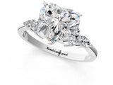 White gold Heart Cut Brilliant Diamond Solitaire Ring with Pear Side Stones and Four-Prong Setting_13