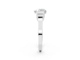 White gold Heart Cut Brilliant Solitaire Diamond Ring with Channel Set Band and Bar Prong Setting_314