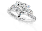 White gold Heart Cut Brilliant Three-Stone Diamond Ring with Pavé Band and Four-Prong Setting_26