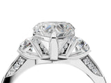 White gold Heart Cut Brilliant Three-Stone Diamond Ring with Pavé Band and Four-Prong Setting_29