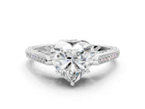 White gold Heart Cut Cathedral Pave Diamond Engagement Ring with Six-Prong Setting_50