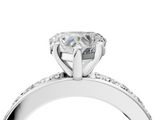 White gold Heart Cut Channel Set Diamond Engagement Ring with Four-Prong Setting_238
