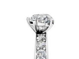 White gold Heart Cut Channel Set Diamond Engagement Ring with Four-Prong Setting_239