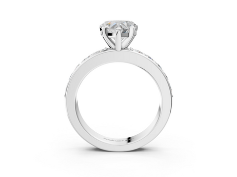 White gold Heart Cut Channel Set Diamond Engagement Ring with Four-Prong Setting_240