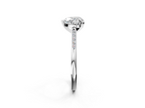 White gold Heart Cut Channel Set Solitaire Engagement Ring with Four-Prong Setting_230