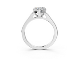 White gold Heart Cut Channel Set Solitaire Engagement Ring with Four-Prong Setting_231