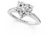 White gold Heart Cut Channel Set Solitaire Engagement Ring with Four-Prong Setting_238
