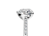 White gold Heart Cut Channel Set Solitaire Engagement Ring with Four-Prong Setting_242
