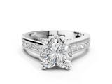 White gold Heart Cut Channel Set Solitaire Engagement Ring with Prong Setting_58