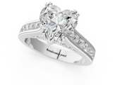 White gold Heart Cut Channel Set Solitaire Engagement Ring with Prong Setting_59