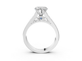 White gold Heart Cut Channel Set Solitaire Engagement Ring with Prong Setting_61