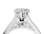 White gold Heart Cut Channel Set Solitaire Engagement Ring with Prong Setting_62