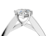 White gold Heart Cut Channel Set Solitaire Ring with Four-Prong Setting_10