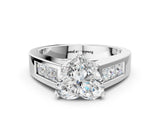 White gold Heart Cut Channel Set Solitaire Ring with Four-Prong Setting_6