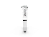 White gold Heart Cut Channel Set Solitaire Ring with Four-Prong Setting_8