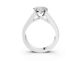 White gold Heart Cut Channel Set Solitaire Ring with Four-Prong Setting_9