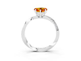 White gold Heart Cut Citrine Engagement Ring with Side Stone Accents and Four-Prong Setting_87