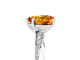 White gold Heart Cut Citrine Engagement Ring with Side Stone Accents and Four-Prong Setting_89