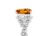 White gold Heart Cut Citrine  Halo Twist Band Solitaire Prong Setting Ring_29