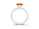 White gold Heart Cut Citrine Milgrain Pavé Engagement Ring with Four-Prong Setting_15