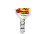 White gold Heart Cut Citrine Pavé Solitaire Ring with Round Band and Prong Setting_17