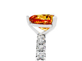 White gold Heart Cut Citrine Pavé Solitaire Ring with Round Band and Prong Setting_41