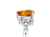 White gold Heart Cut Citrine Ring with Side Stones and Four-Prong Setting_41