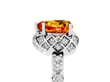 White gold Heart Cut Citrine Scalloped Halo Engagement Ring with Round Shared Prong Band_29