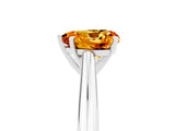 White gold Heart Cut Citrine Solitaire Engagement Ring with Cathedral Setting and Four-Prong Mount_143