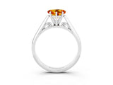 White gold Heart Cut Citrine Solitaire Engagement Ring with Cathedral Setting and Four-Prong Mount_57