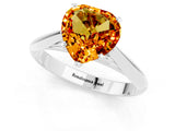 White gold Heart Cut Citrine Solitaire Engagement Ring with Cathedral Setting and Four-Prong Mount_7