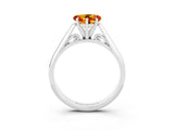 White gold Heart Cut Citrine Solitaire Engagement Ring with Cathedral Setting and Four-Prong Mount_9